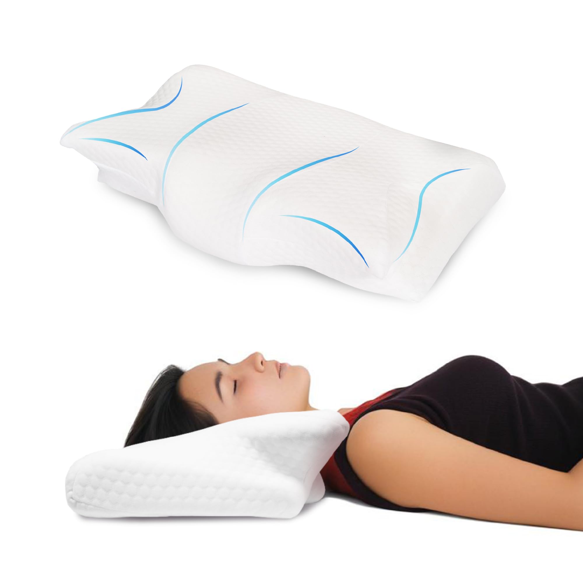 MAXNAP Memory Foam Anti-snoring Pillow with Removable Cover